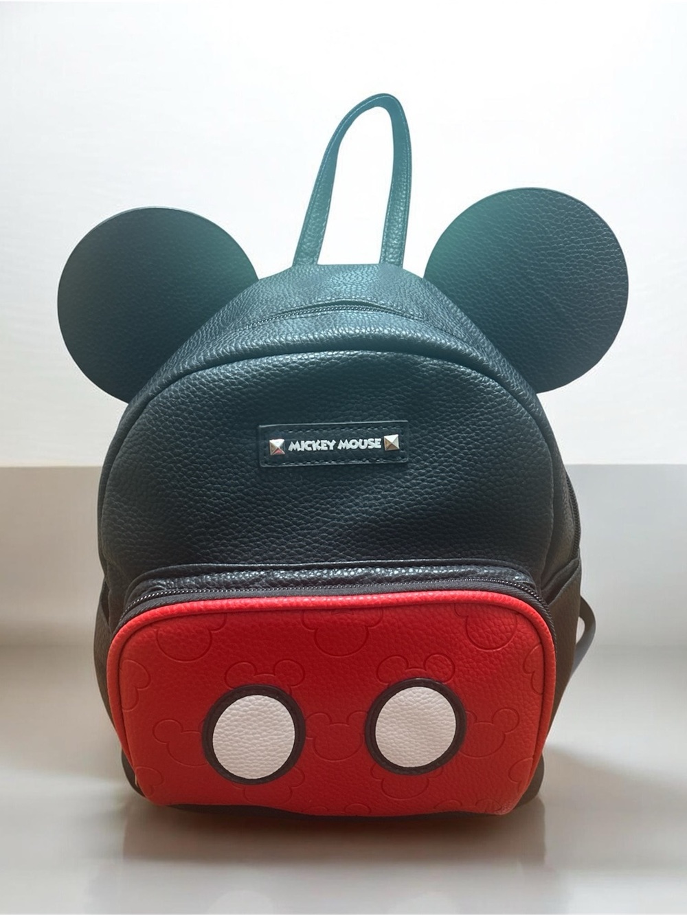 Disney Mickey Mouse Shoulder Backpack - Black and Red with White Accents